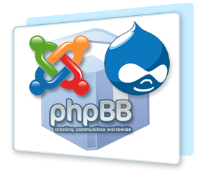 wordpress, joomla, drupal hosting